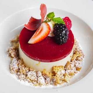Vanilla Bean & Raspberry Panna Cotta